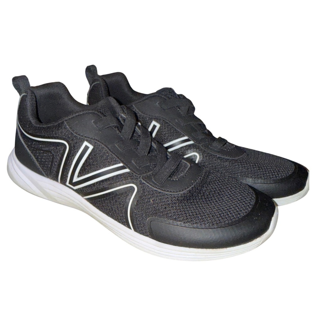 Vionic Shayna Sneakers 9 Wide Black White Mesh Orthotic Walking Shoes